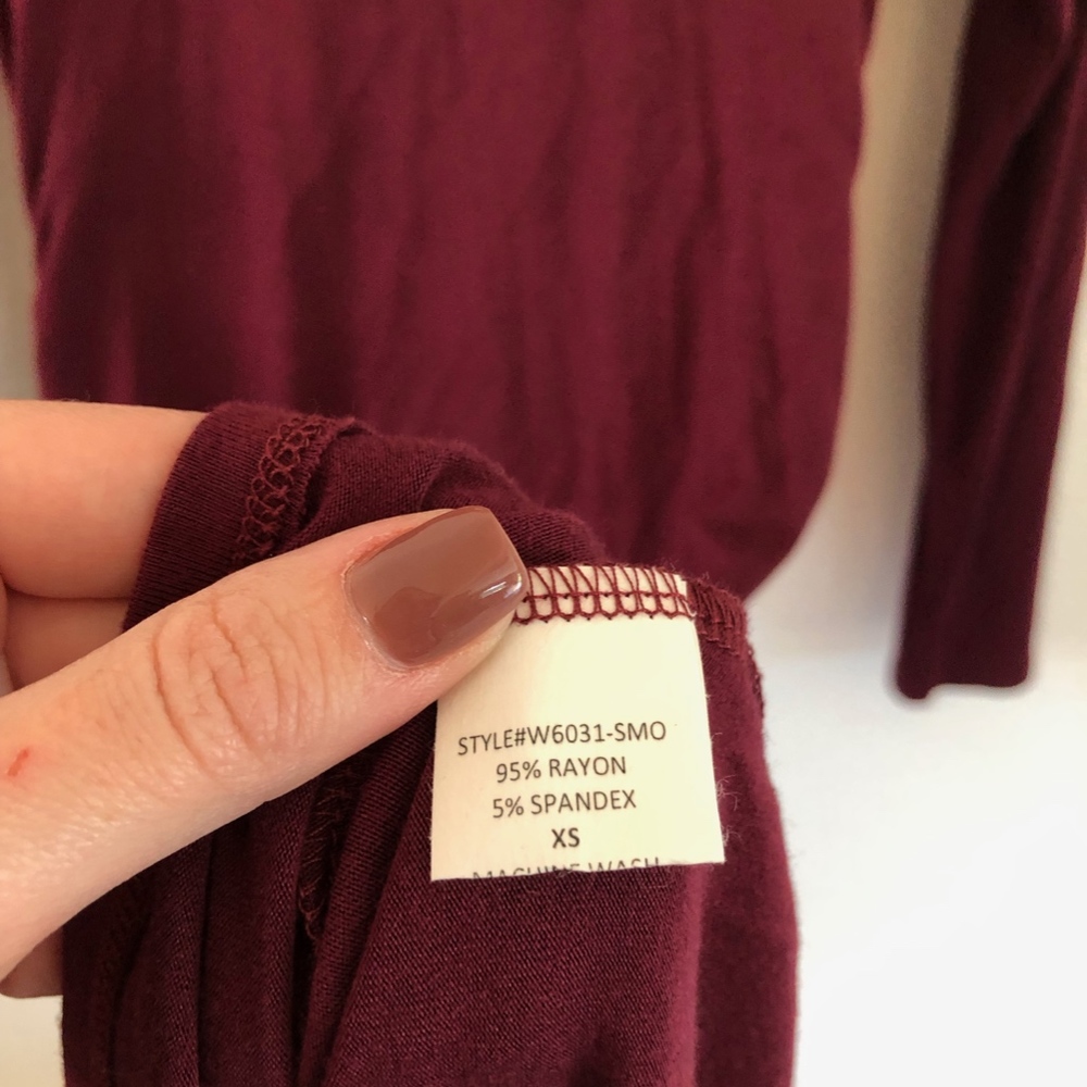NWT Loveappella Burgundy Ruched Dress XS - Picture 4 of 4